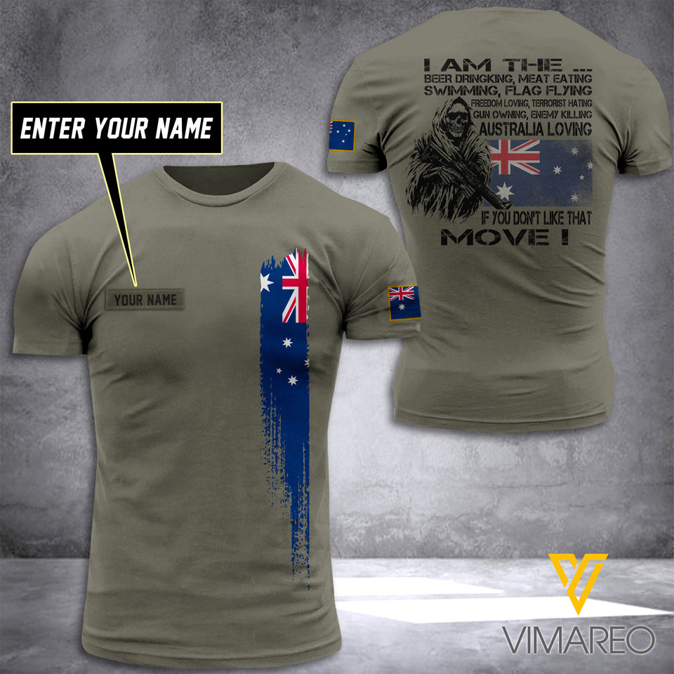 Customized Australian Soldier Gun Owning 3D Printed Combat Shirt EZT1204