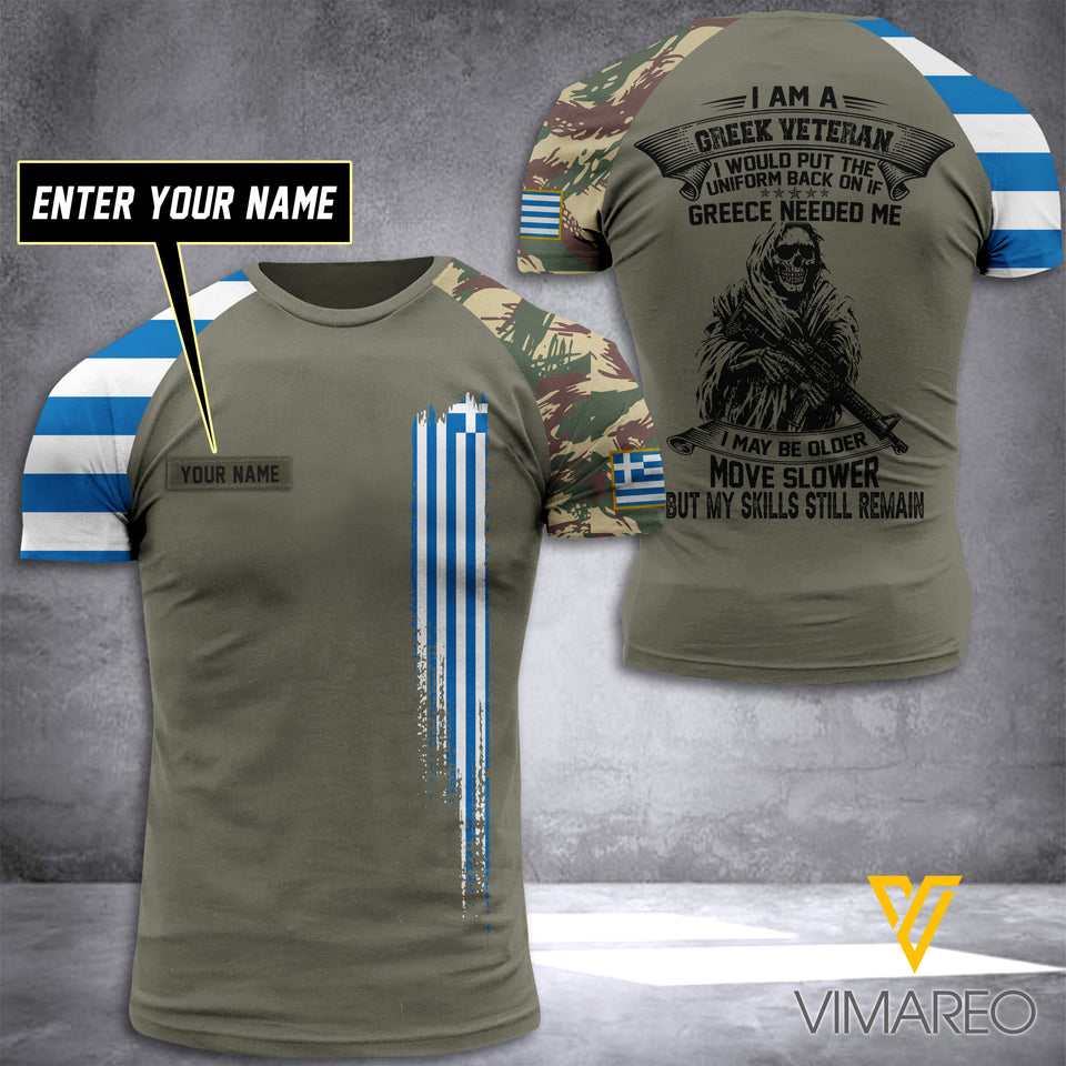 Customized Greece Soldier 3D Printed Combat Shirt EZT084