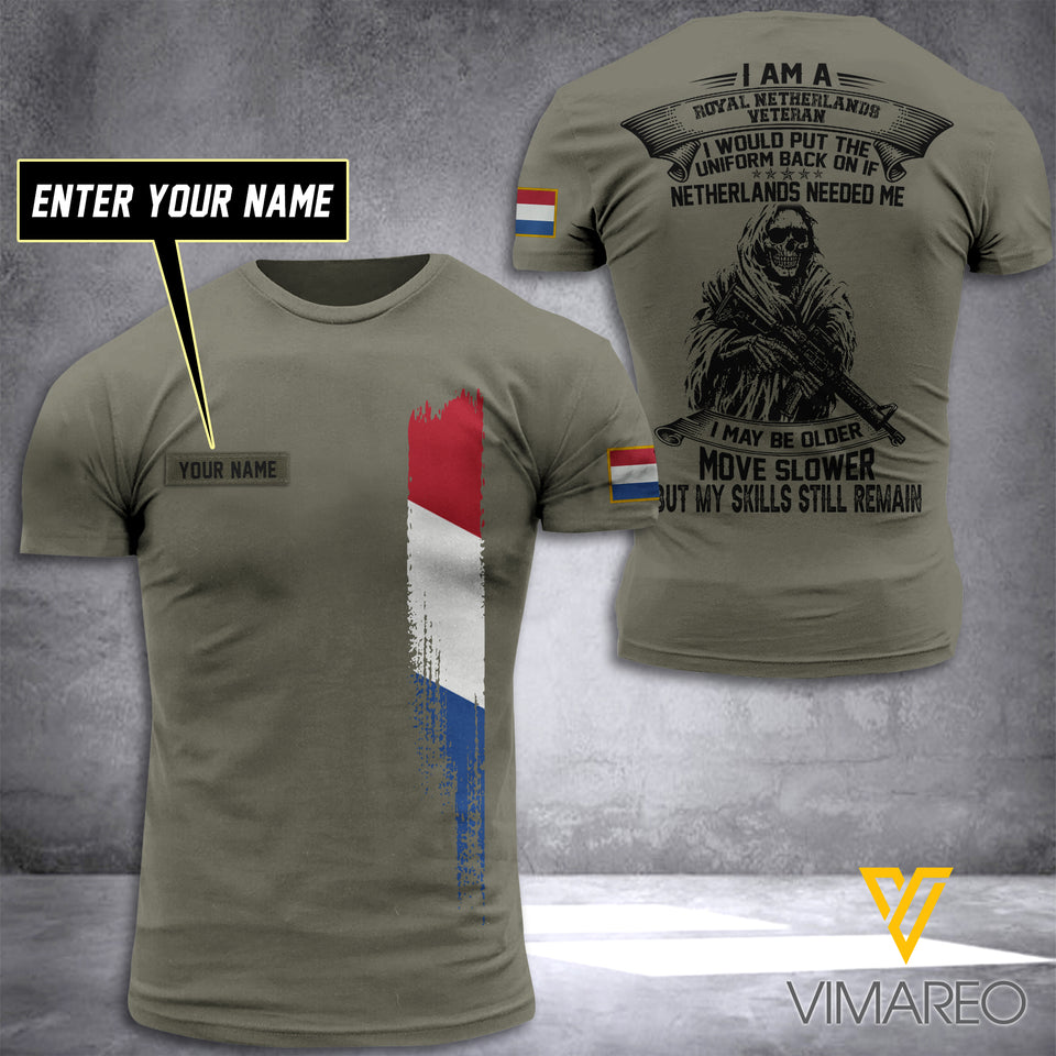 Customized Netherland Soldier 3D Printed Shirt EZT074