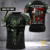 Customized Denmark Old Soldier 3D Printed Combat Shirt EZT0406