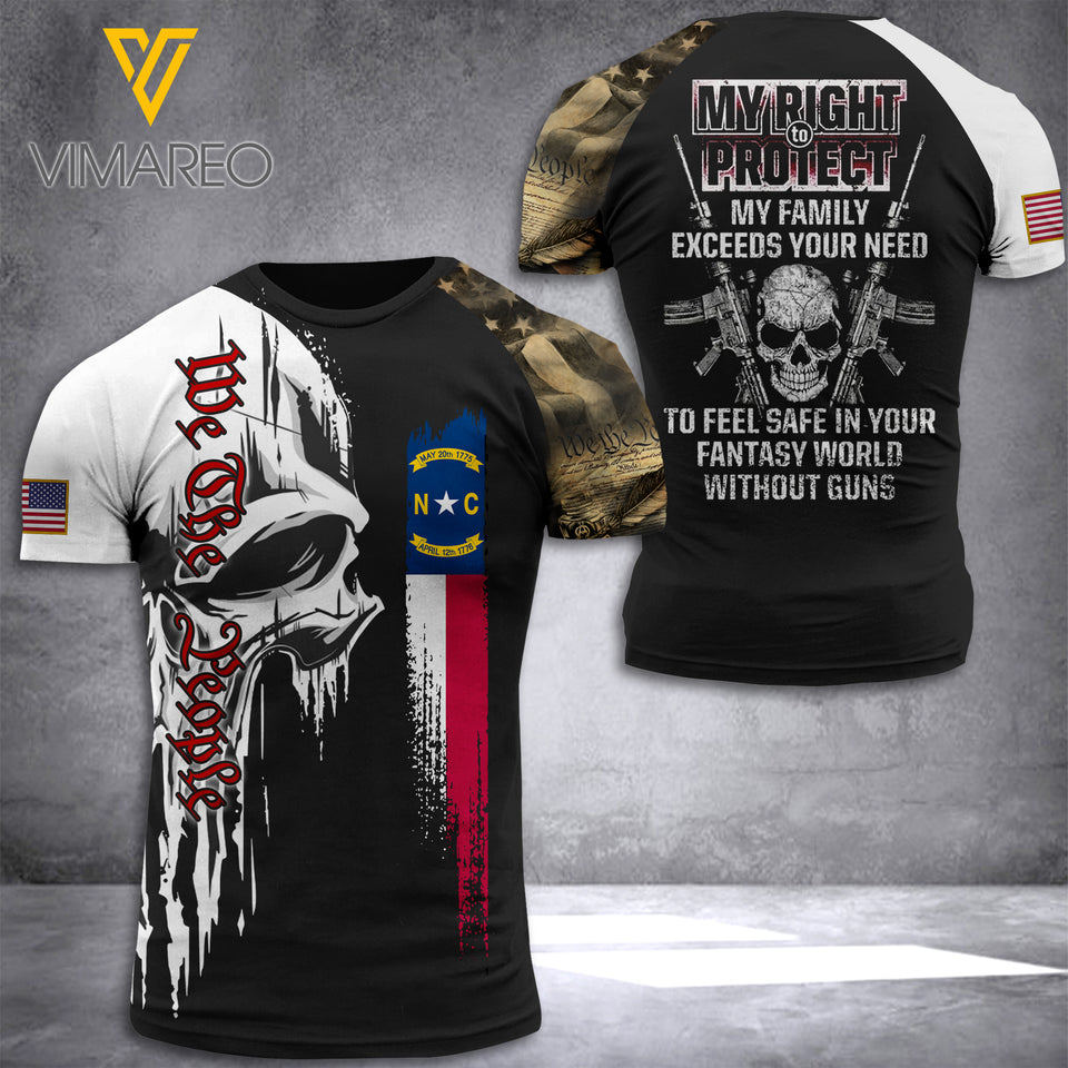 North Carolina 3D Printed Combat Shirt EZT210621