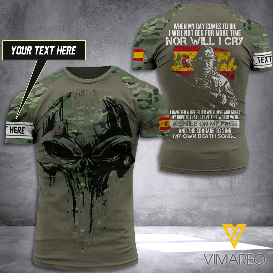 Customized Spain Soldier 3D Printed Combat Shirt EZT030621