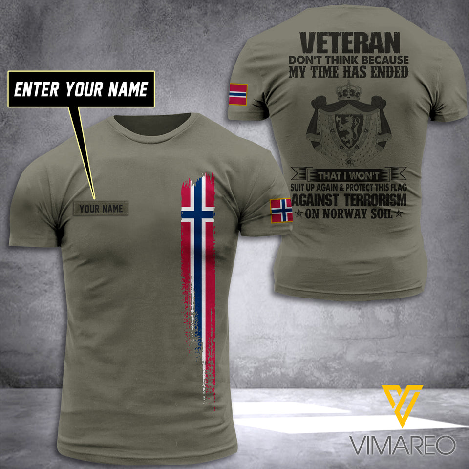 Customized Norway Veteran Soldier 3D Printed Combat Shirt EZT210521