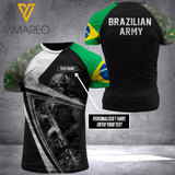 Customized Brazil Soldier 3D Printed Combat Shirt EZHQ134