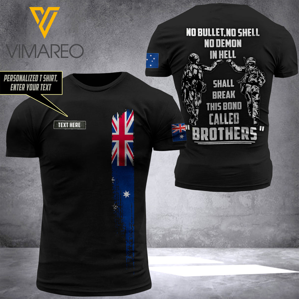 Customized Australian Soldier 3D Printed Combat Shirt EZQ240621