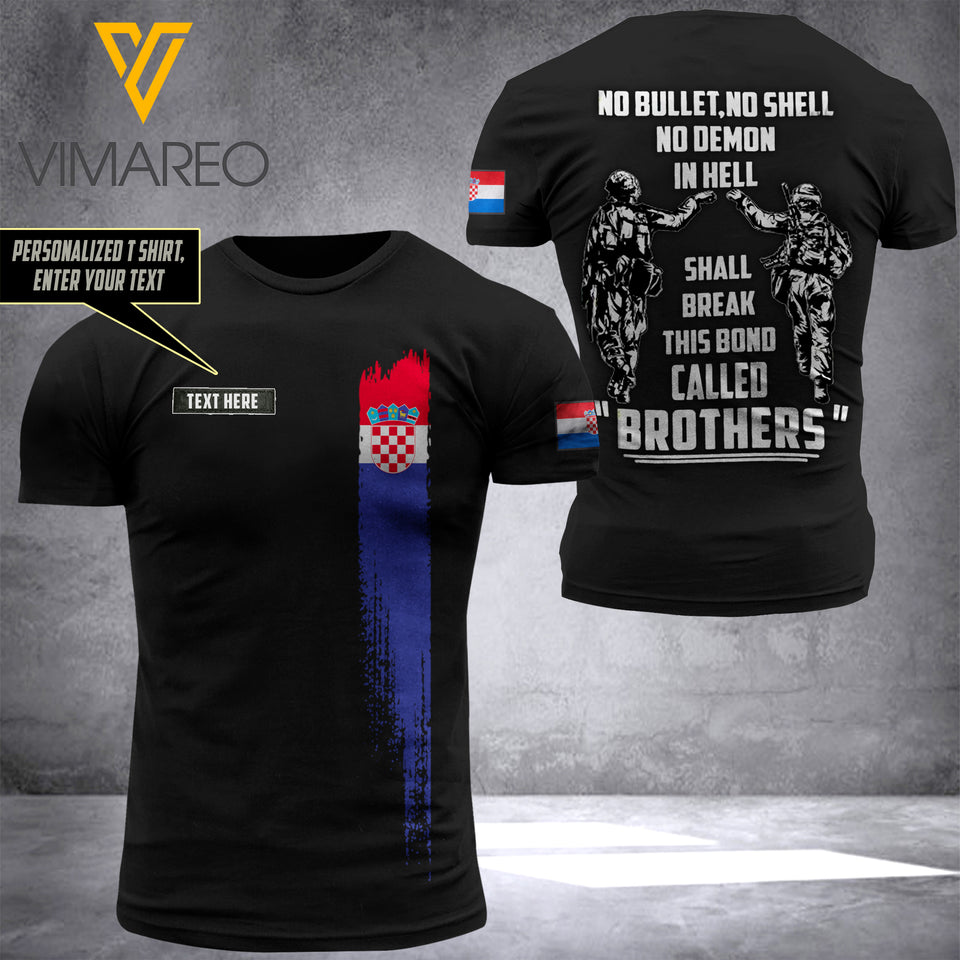 Customized Croatia Soldier 3D Printed Combat Shirt EZQ250621