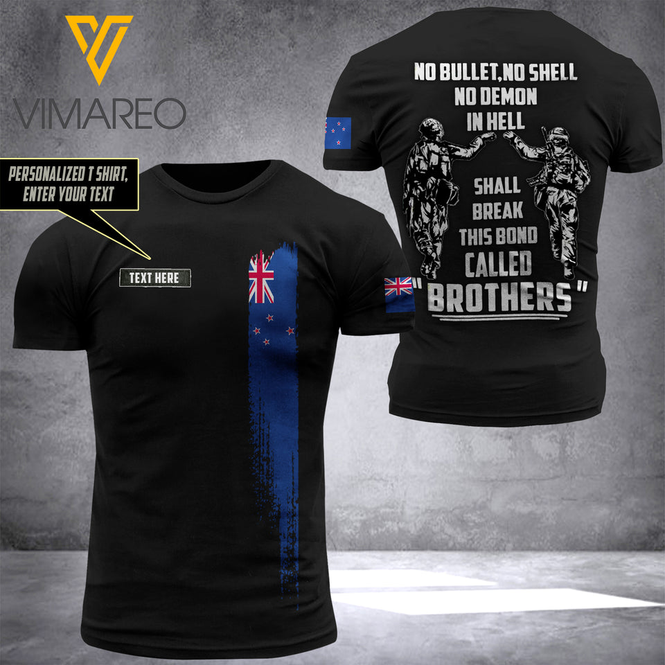 Customized New Zealand Soldier 3D Printed Combat Shirt EZQ250621