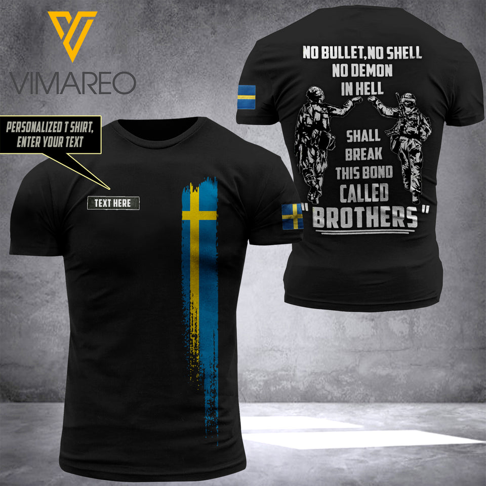 Customized Sweden Soldier 3D Printed Combat Shirt EZQ250621