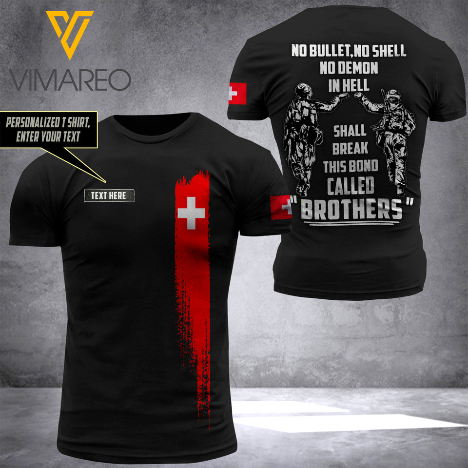 Customized Swiss Soldier 3D Printed Combat Shirt EZQ250621