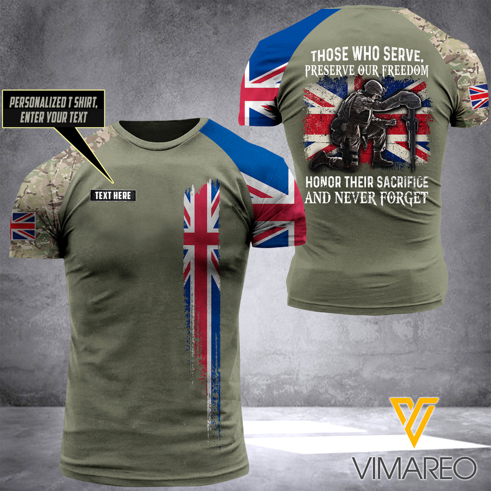 Customized British Soldier 3D Printed Combat Shirt EZHQ130521