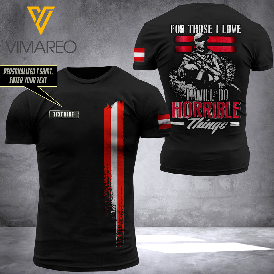 Customized Austrian Soldier 3D Printed Combat Shirt EZQ3006