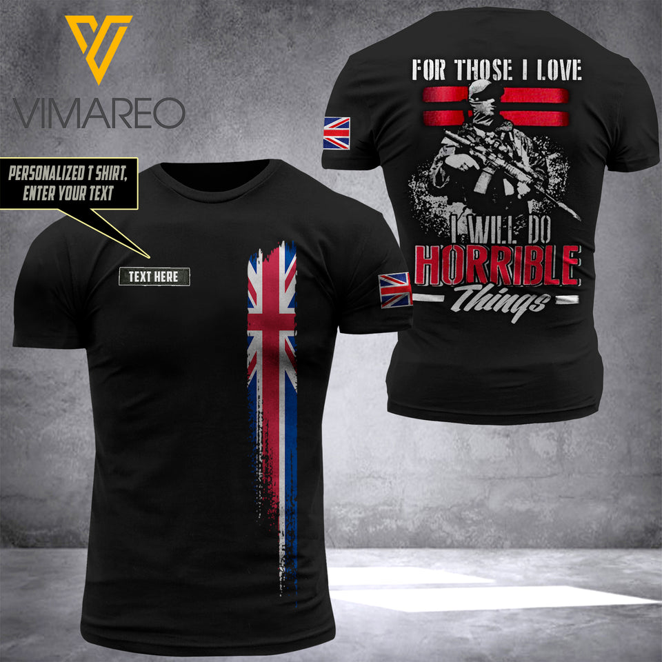 Customized British Soldier 3D Printed Combat Shirt EZQ3006