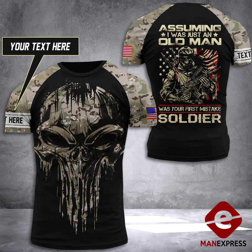Customized US Soldier 3D Printed Combat Shirt EZQ070621