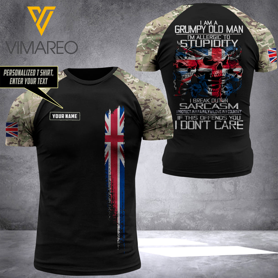 Customized British Soldier 3D Printed Combat Shirt EZHQ154