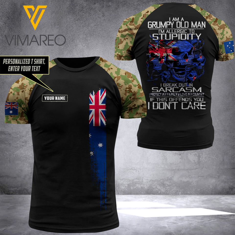 Customized Australia Soldier 3D Printed Combat Shirt EZHQ154