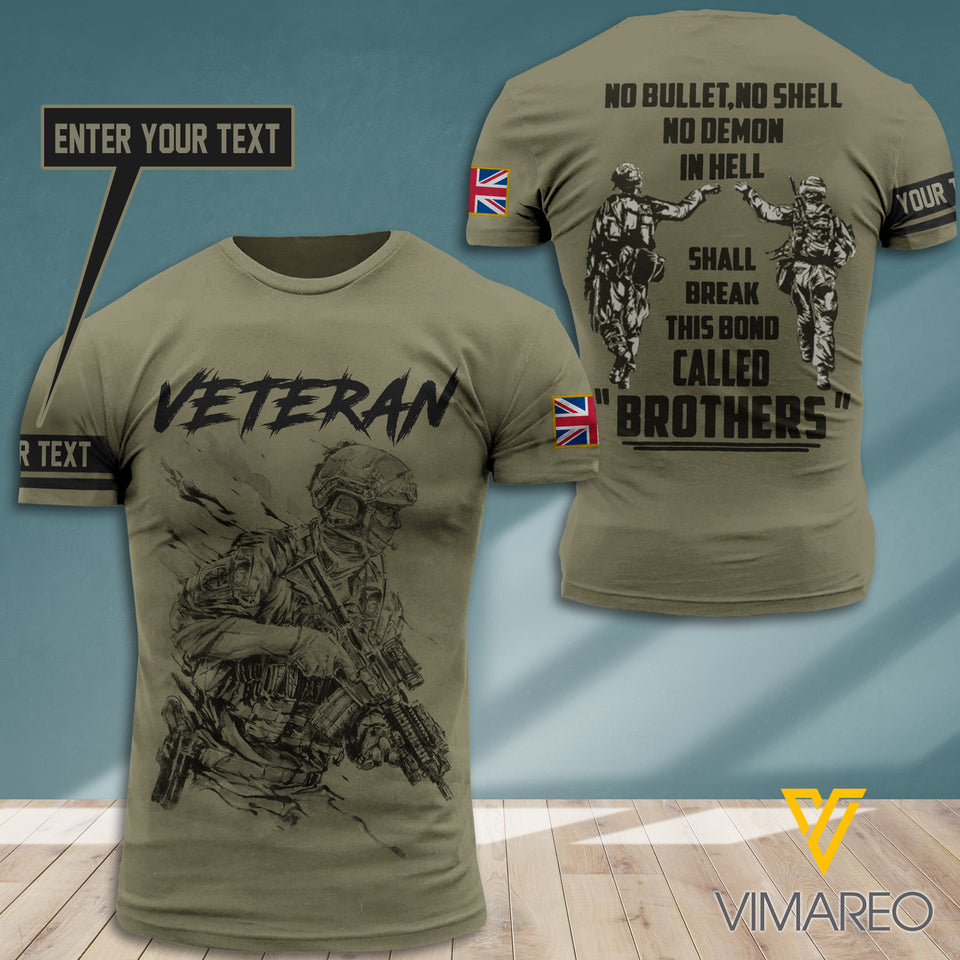 Customized British Soldier 3D Printed Combat Shirt EZQ220721