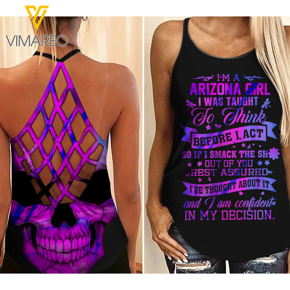 Arizona Girl Criss-Cross Open Back Camisole Tank Top ZT2603