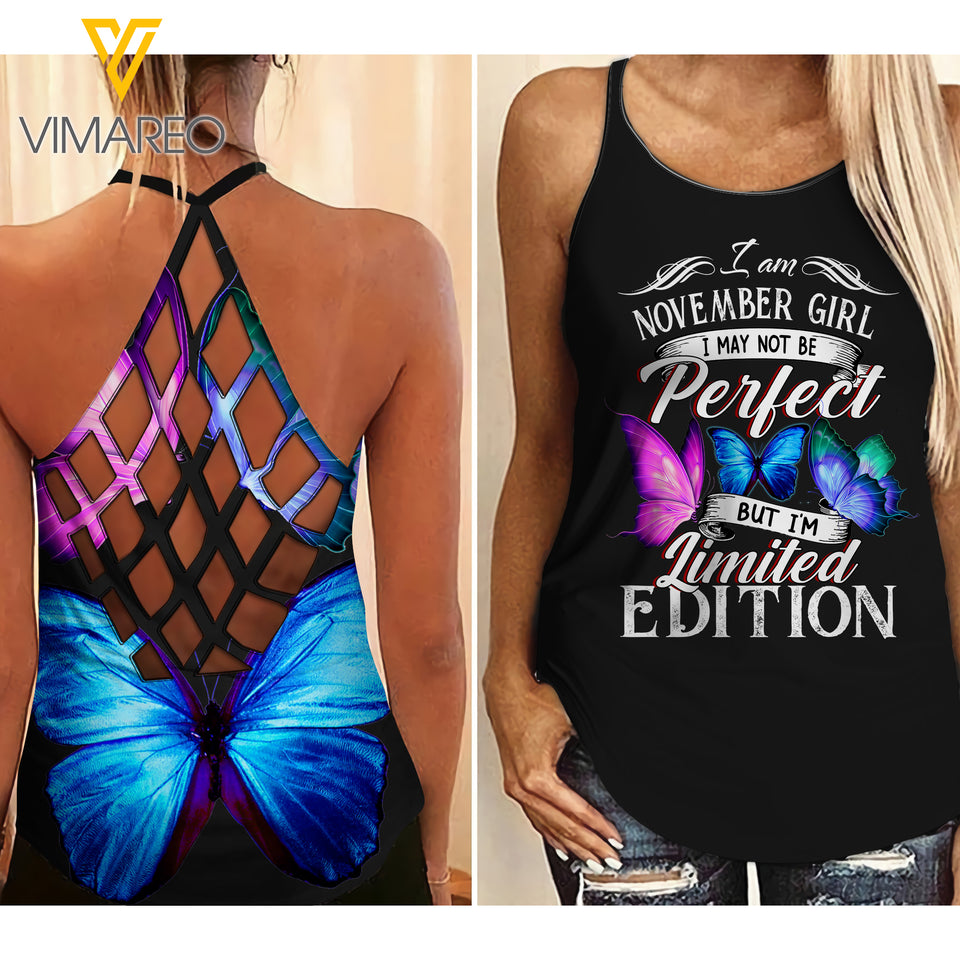 November Girl Criss-Cross Open Back Camisole Tank Top ZT2403