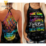 June Girl Pretty eyes Criss-Cross Open Back Camisole Tank Top ZTQ1703