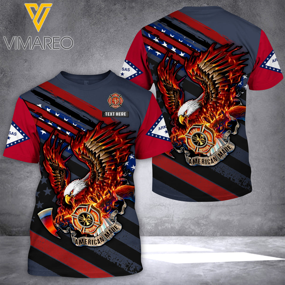 Customized Arkansas Firefighter 3D Printed Combat Shirt EZQ0207