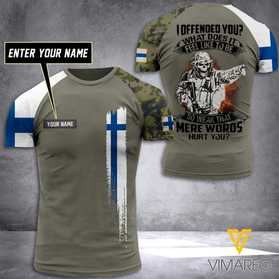 Customized Finland Soldier 3D Printed Combat Shirt EZQ140621