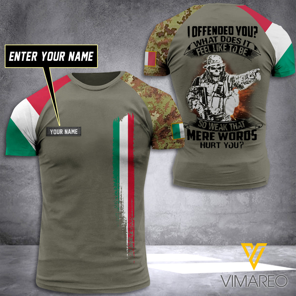 Customized Italian Soldier 3D Printed Combat Shirt EZQ140621
