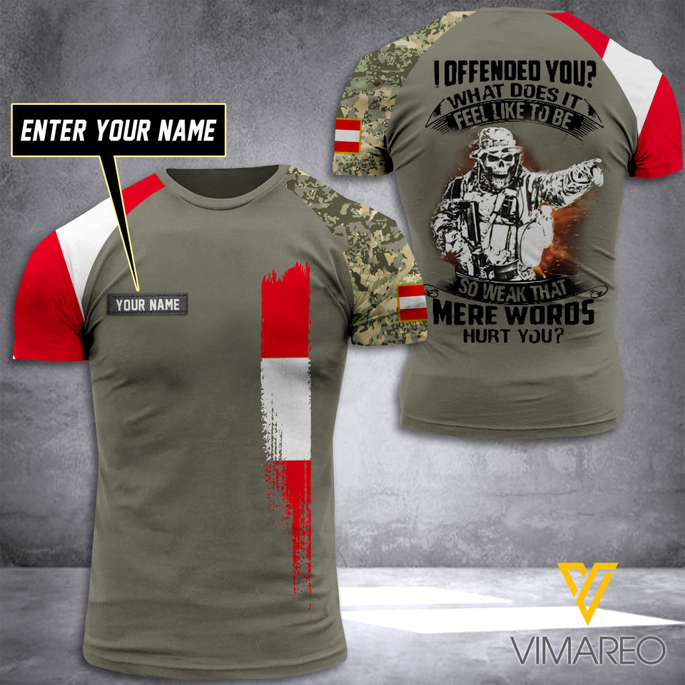 Customized Austrian Soldier 3D Printed Combat Shirt EZQ100621