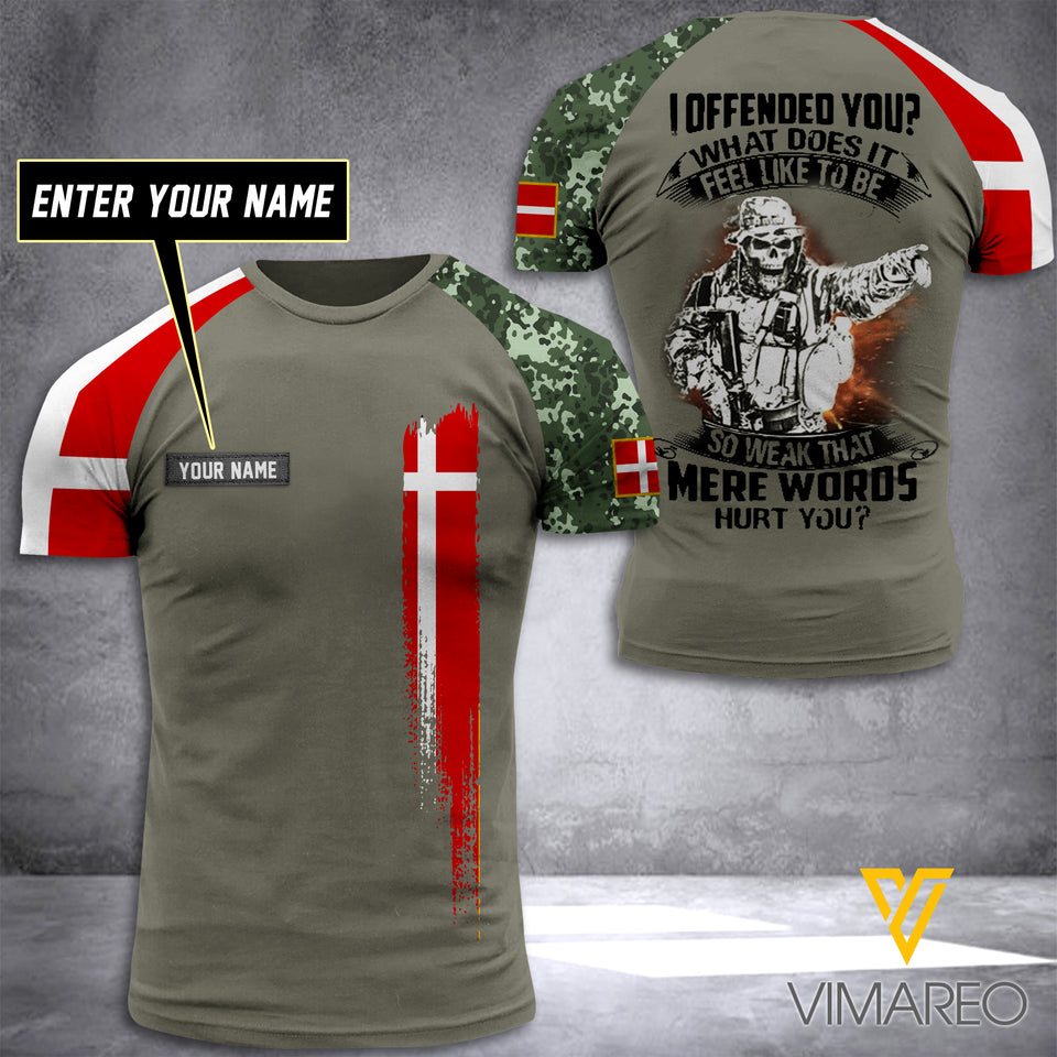 Customized Denmark Soldier 3D Printed Combat Shirt EZQ100621