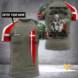 Customized Denmark Soldier 3D Printed Combat Shirt EZQ100621