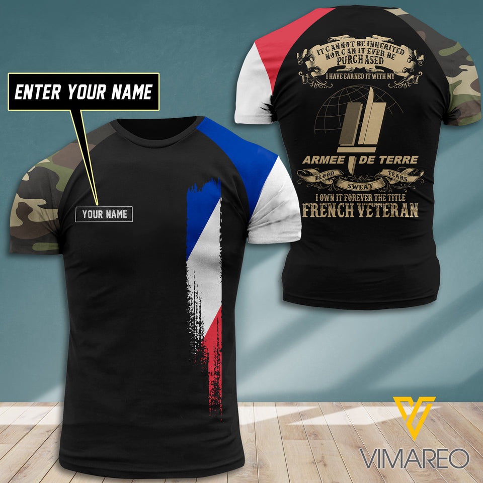 Customized French Soldier 3D Printed Shirt EZT0407