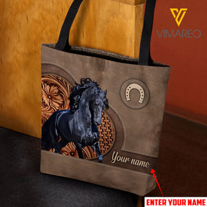 Personalized Friesian Horse Tote Bag SEP-HQ08