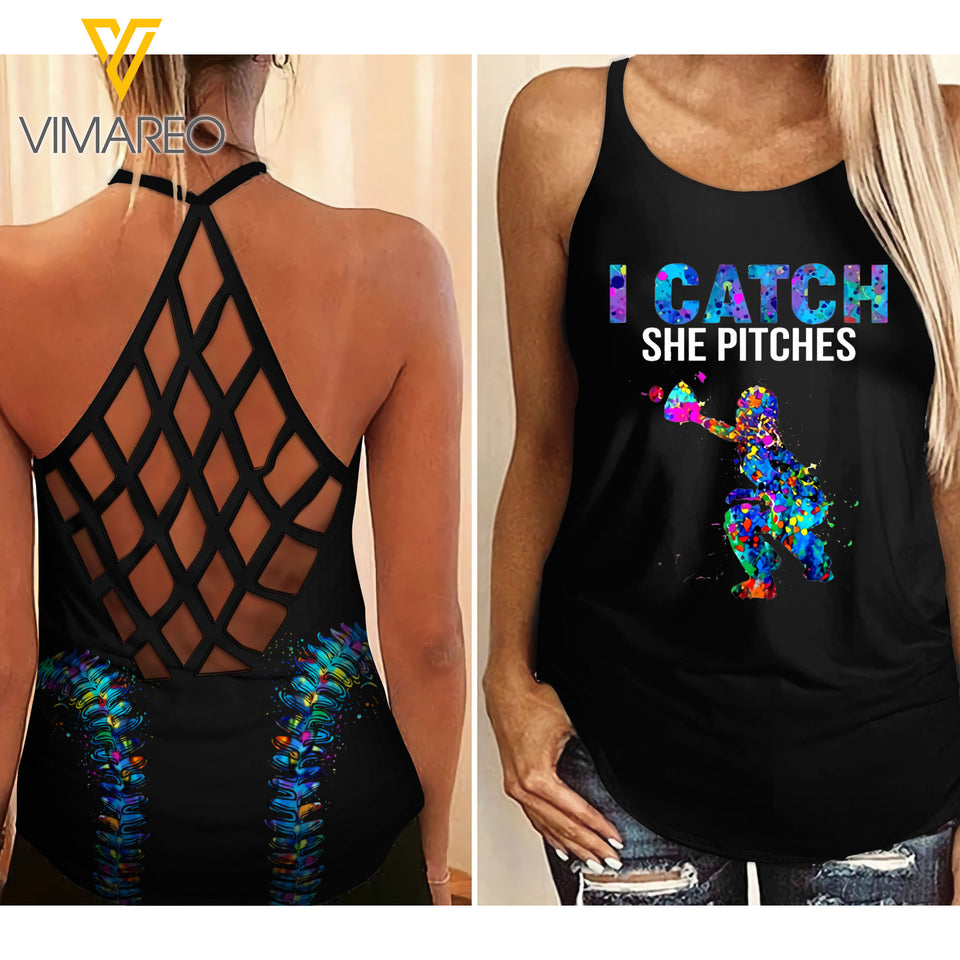 Softball Criss-Cross Open Back Camisole Tank Top 2 style APR-HQ15 CA