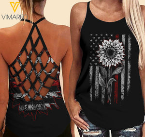 VMMH FIREFIGHTER Criss-Cross Open Back Camisole Tank Top MAR-HQ11