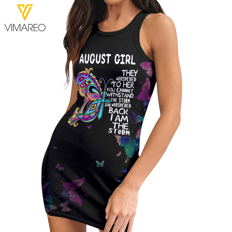 AUGUST GIRL AUNT LIFE PRINT CASUAL DRESS JUE-HQ08