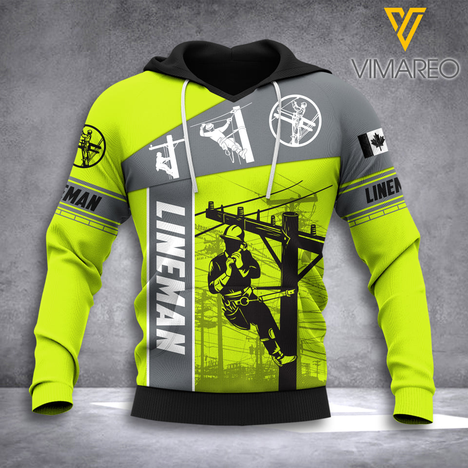 CANADIAN LINEMAN HOODIE 3D PRINTED AUG-DT12