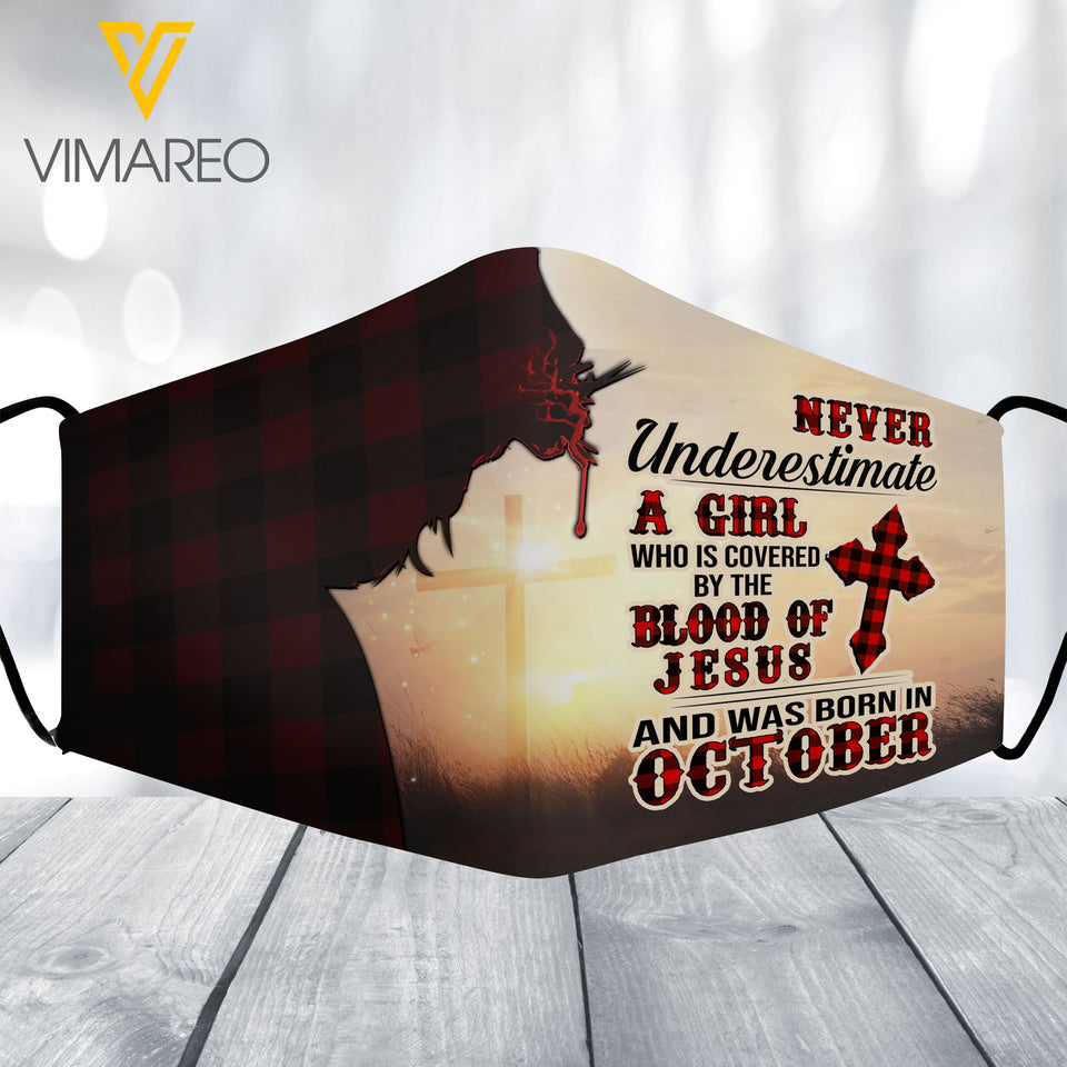 Never Underestimate A Girl Was Born In October Normal Mask SEP-HQ09