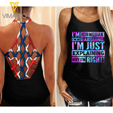 Norwegian Girl Criss-Cross Open Back Camisole Tank Top MAR-HQ19