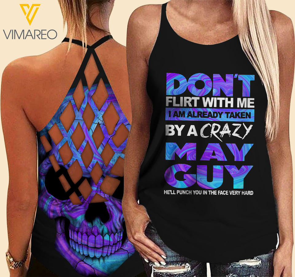 May Guy Criss-Cross Open Back Camisole Tank Top MAR-HQ13