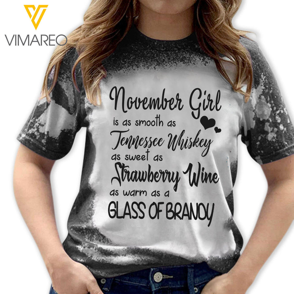November Girl Bleached Tshirt Printed SEP-HQ20