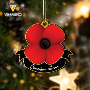 CANADIANLEST WE FORGET WOOD ORNAMENT CHRISTMAS NOV-HQ20