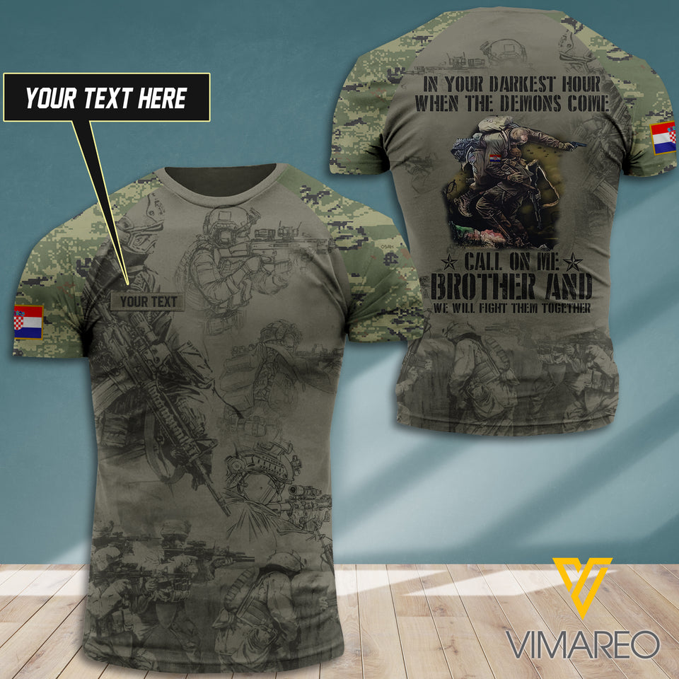 PERSONALIZED CROATIAN ARMY TSHIRT PRINTED JUE-DT17