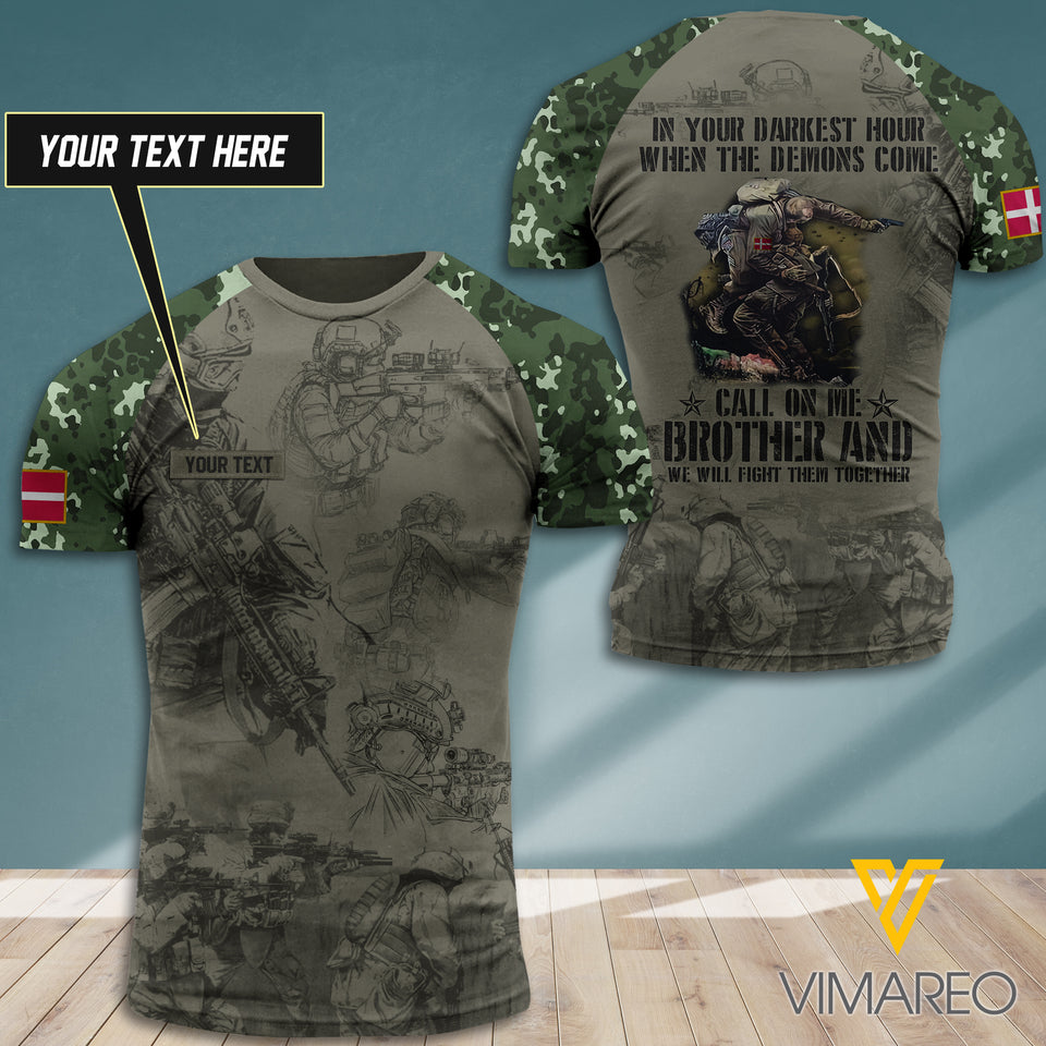 PERSONALIZED DENMARK ARMY TSHIRT PRINTED JUE-DT17