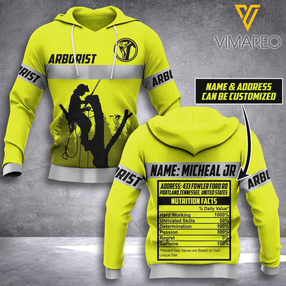 PERSONALIZED ARBORIST HOODIE 3D PRINTED AUG-DT10