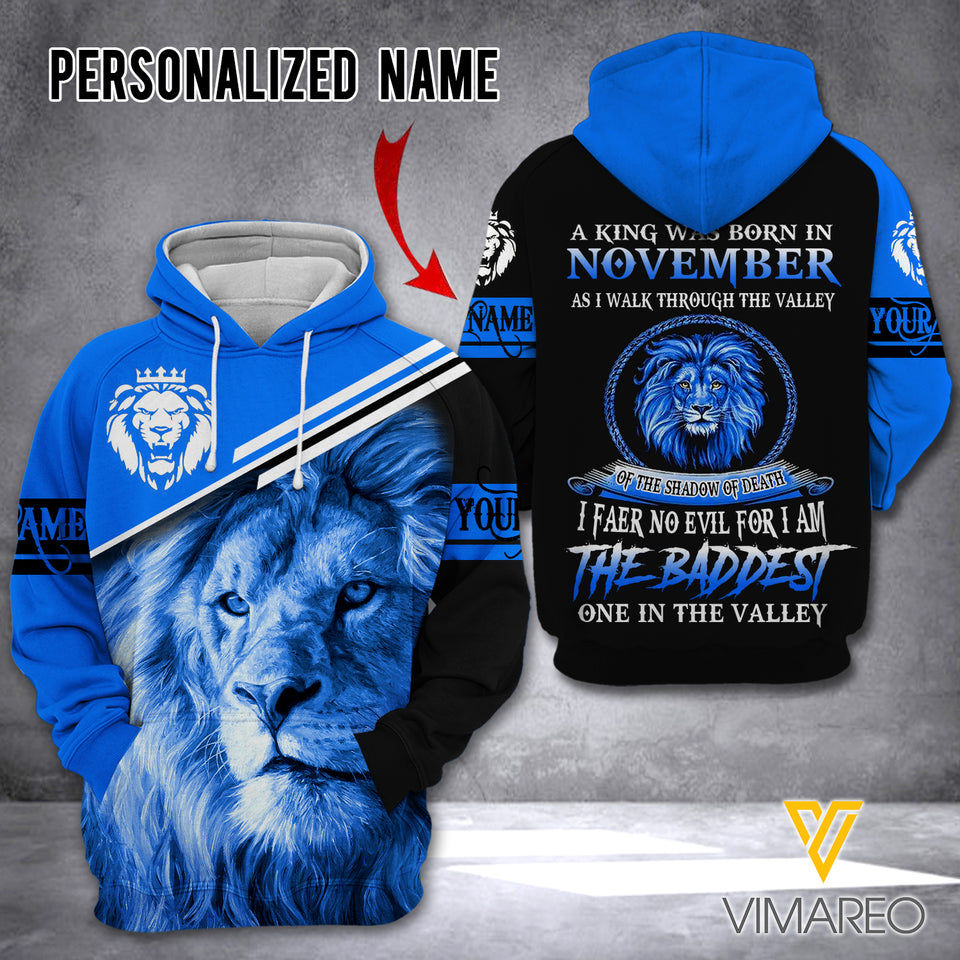 PERSONALIZED A KING WAS BORN IN NOVEMBER HOODIE 3D PRINTED SEP-QH06