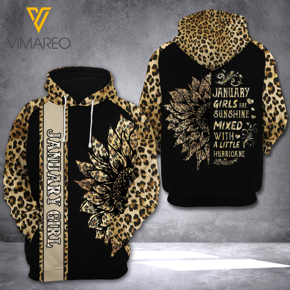 MH JANUARY GIRL LEOPARD  HOODIE 3D PRINTED MAR-QH08