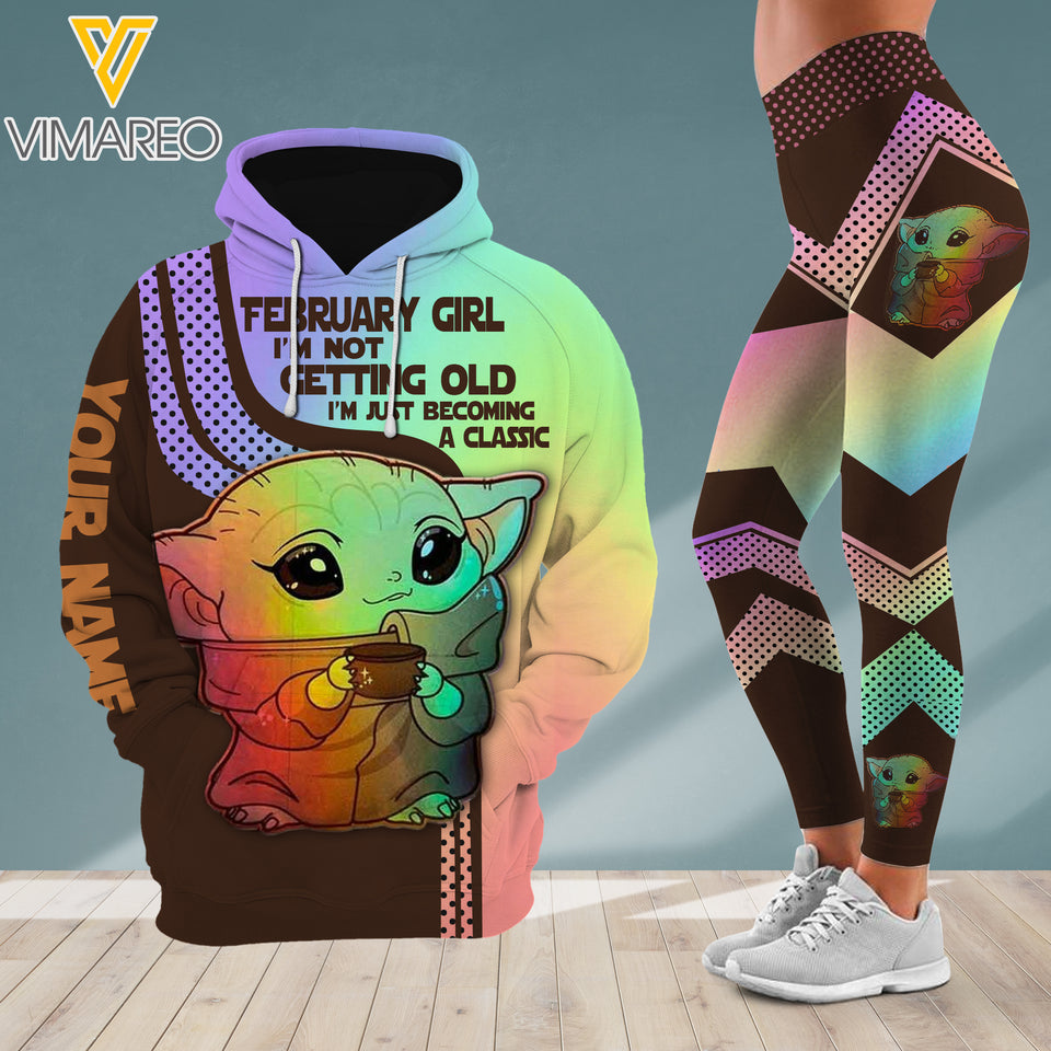 FEBRUARY GIRL I'M NOT GETTING OLD I'M JUST BECOMING A CLASSIC COMBO HOODIE + LEGGING PRINTED 22FEB-MQ07