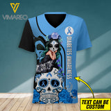 Fight Like A Girl - Cancer Awareness V-Neck Tshirt SEP-DT30