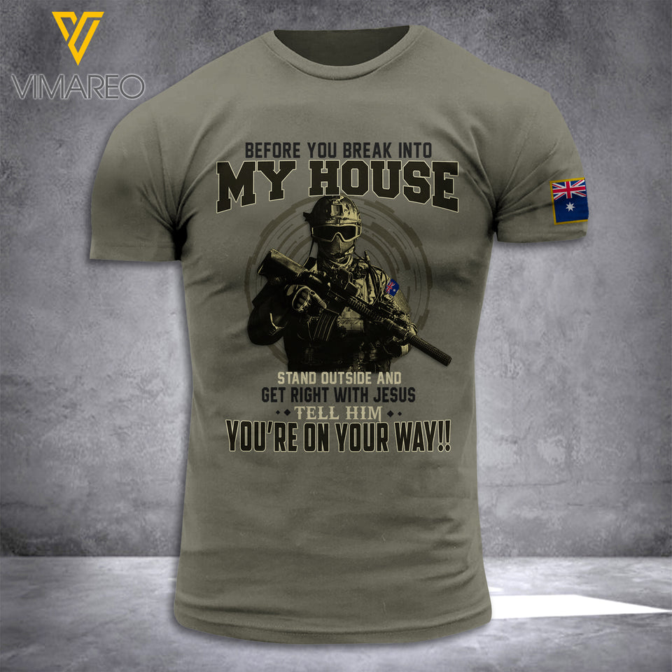 AUSTRALIAN WARRIOR TSHIRT 3D PRINTED APR-DT07