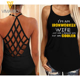Ironworker Wife Girl Criss-Cross Open Back Camisole Tank Top APR-LN14