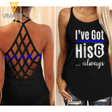 I've Got His 6 ...  Always Criss-Cross Open Back Camisole Tank Top APR-LN15